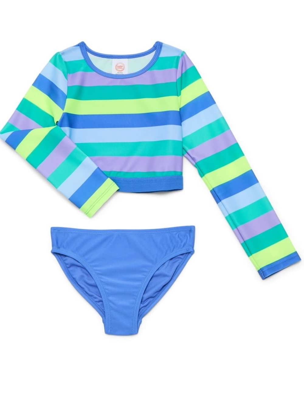 Girls Sz 8 Cropped Rash-guard Swim Set